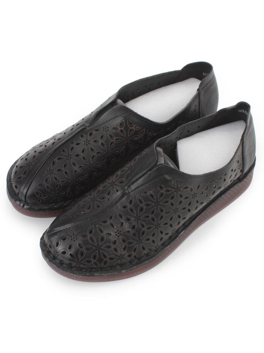 03-5003-1 BLACK Полуботинки женские летние (натуральная кожа)