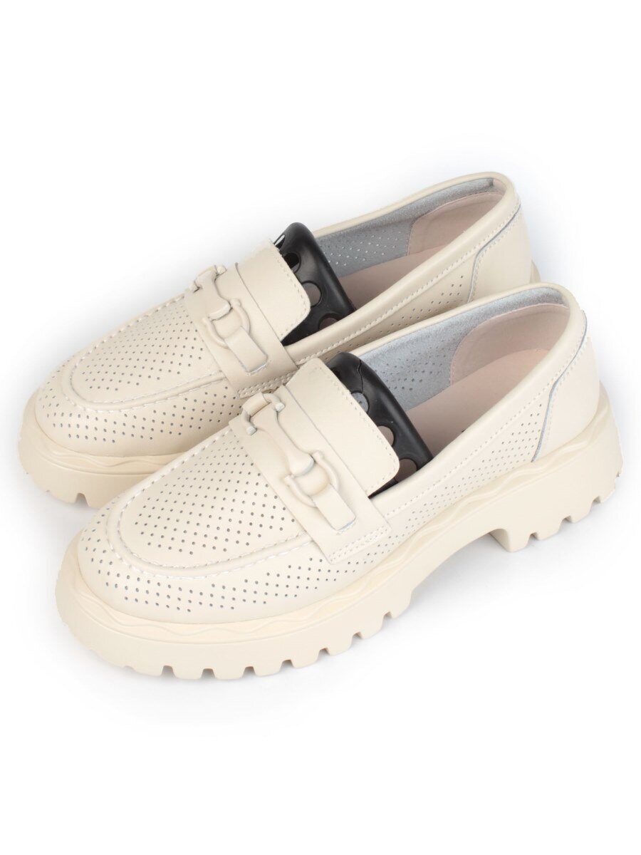 03-PDD179-2 BEIGE Лоферы женские (натуральная кожа)