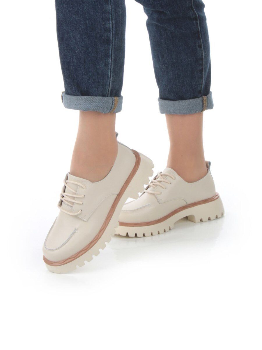 03-HY7-1D BEIGE Полуботинки женские (натуральная кожа)