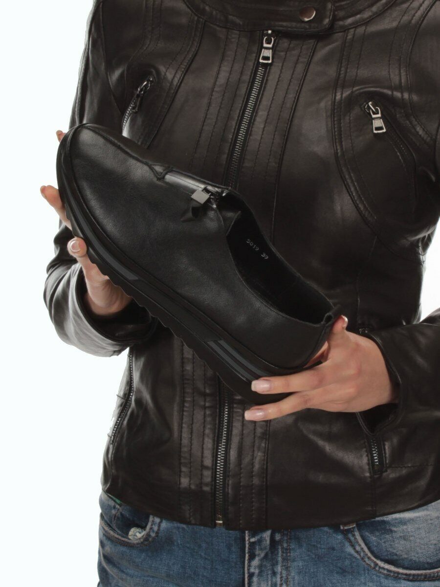 03-5019 BLACK Полуботинки женские (натуральная кожа)