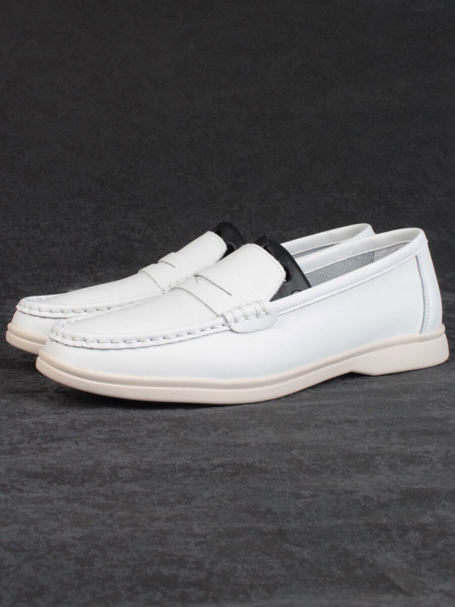 03-B417-1 WHITE Лоферы женские (натуральная кожа)