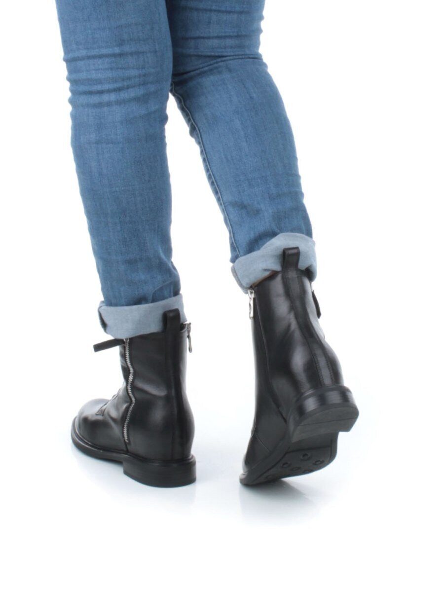 04-M3-1492 BLACK Ботинки зимние женские (натуральная кожа, натуральный мех)