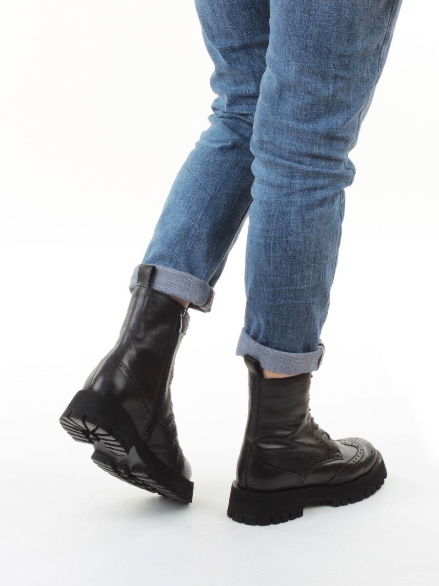 01-B2103B-9A BLACK Ботинки демисезонные женские (натуральная кожа, байка)