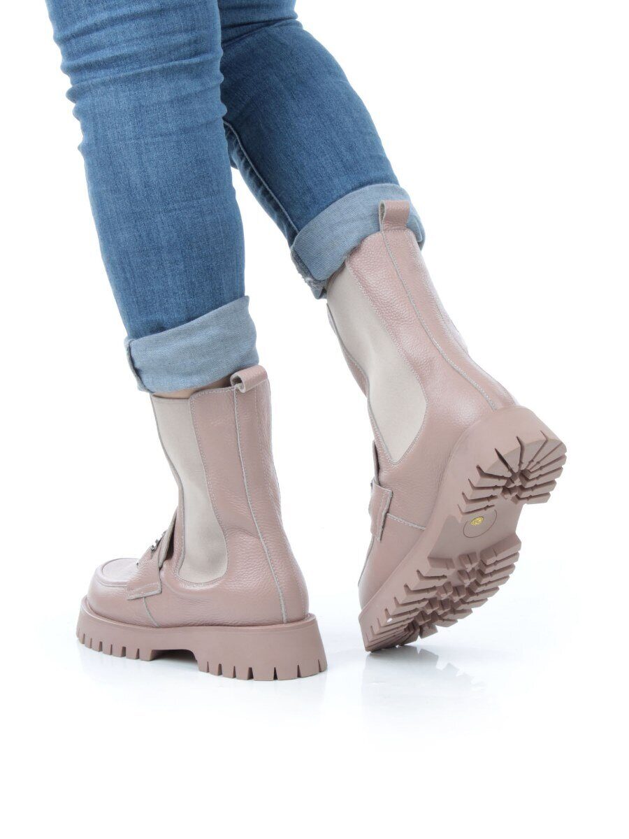 04-YPM5844F PINK POWDER Ботинки зимние женские (натуральная кожа, натуральный мех)