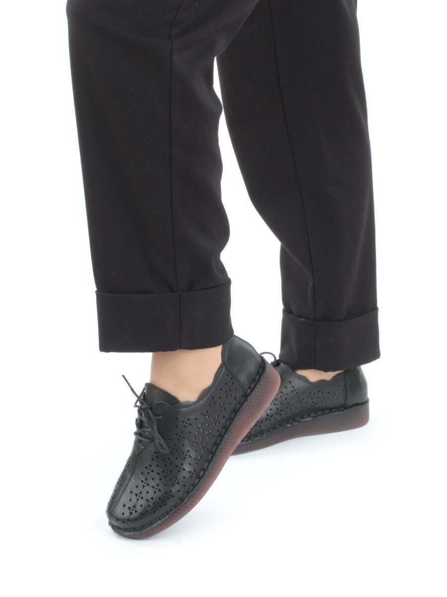 03-5006-1 BLACK Полуботинки женские летние (натуральная кожа)