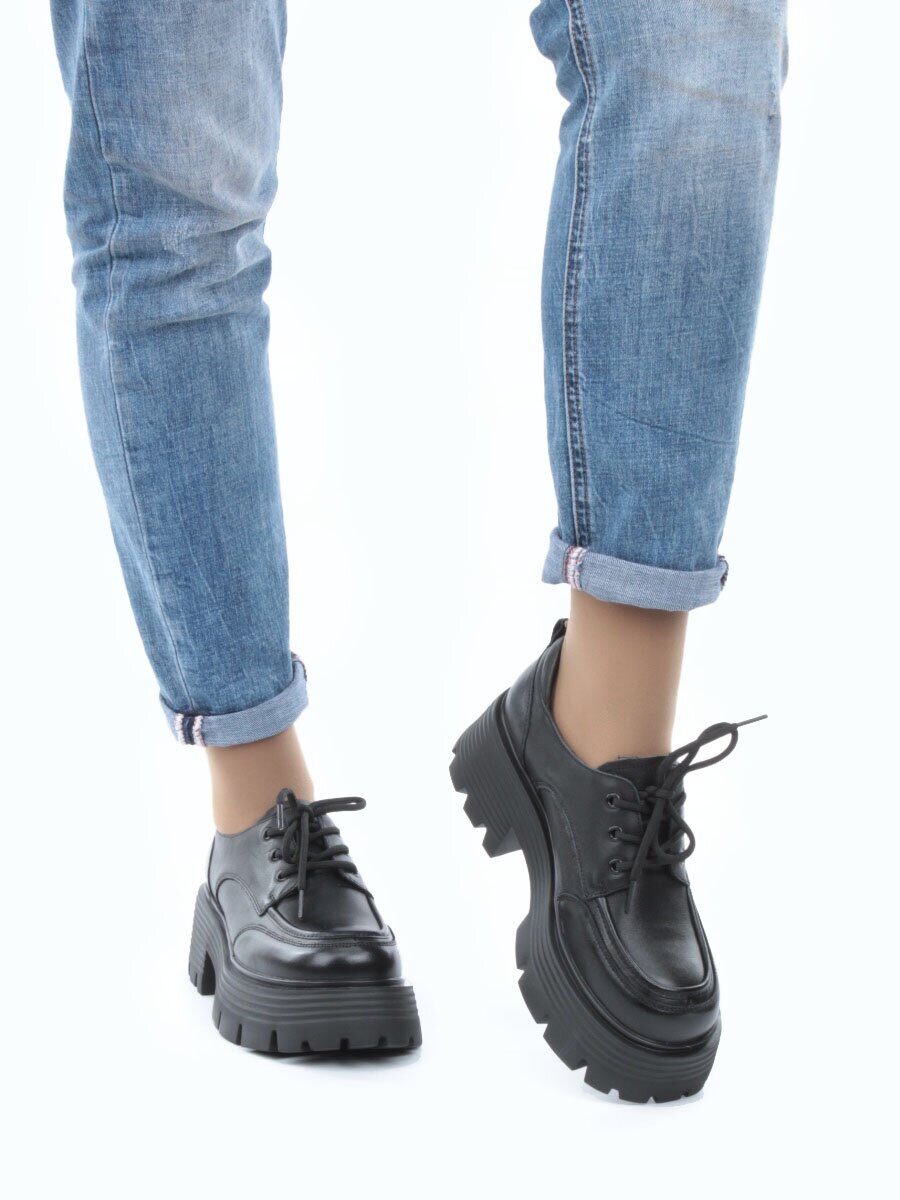 03-5931 BLACK Полуботинки женские (натуральная кожа)