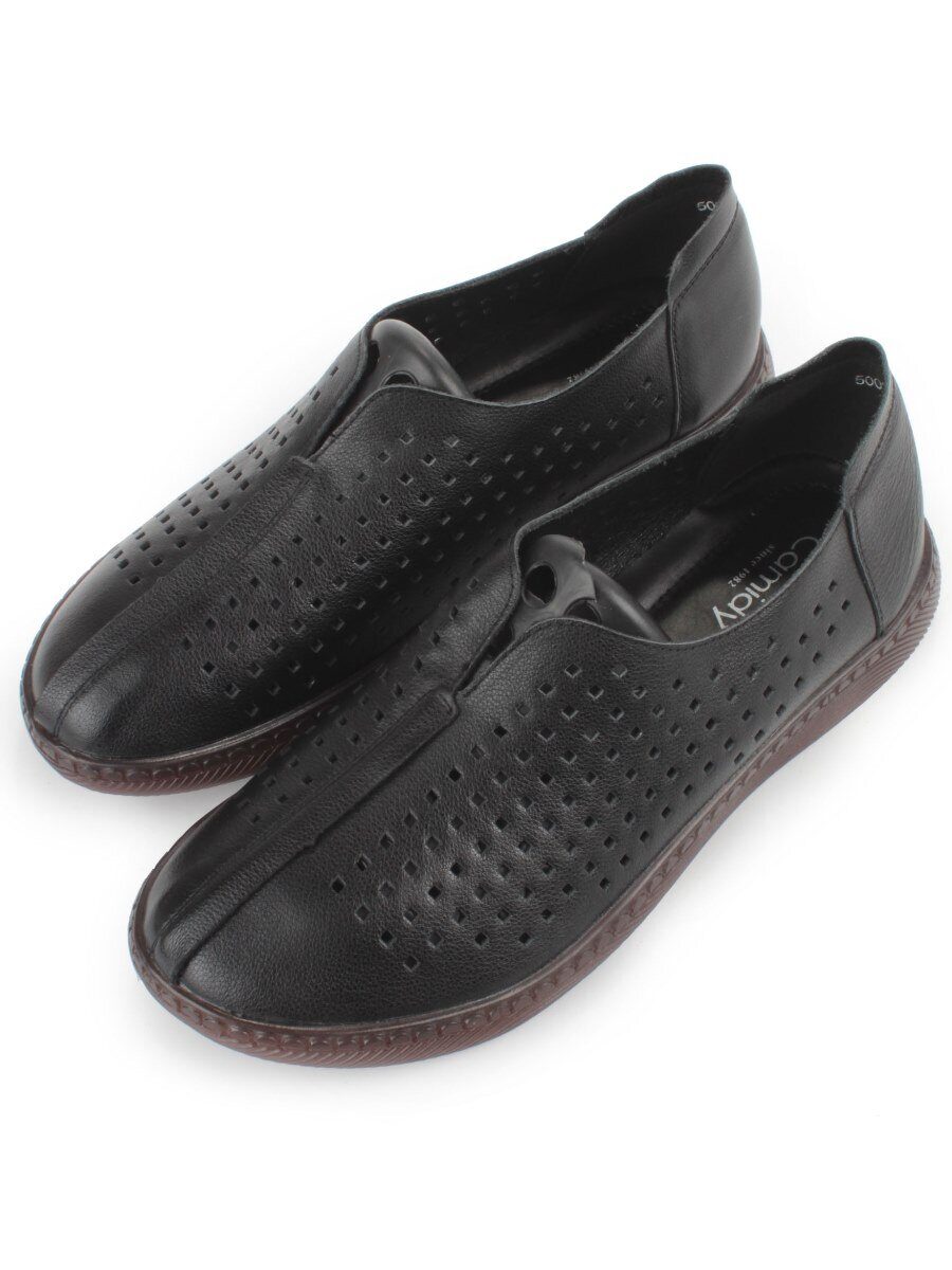 03-5002-1 BLACK Полуботинки женские летние (натуральная кожа)