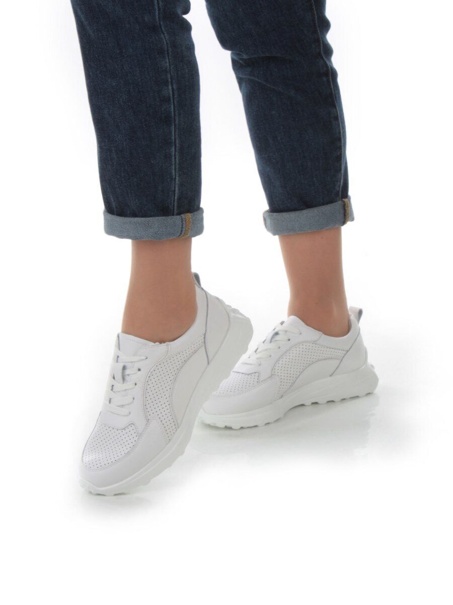 05-HY24-1D WHITE Кроссовки женские (натуральная кожа)