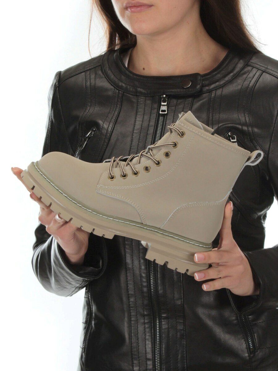 01-P8306-3 GRAY/BEIGE Ботинки демисезонные женские (натуральная кожа)