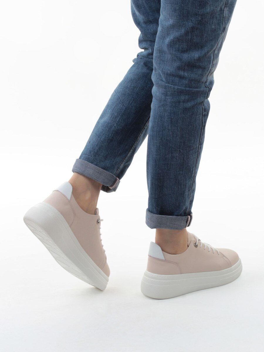 03-YE71-2 PINK Кеды женские (натуральная кожа)