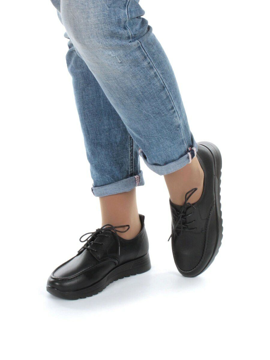 03-5308 BLACK Полуботинки женские (натуральная кожа)