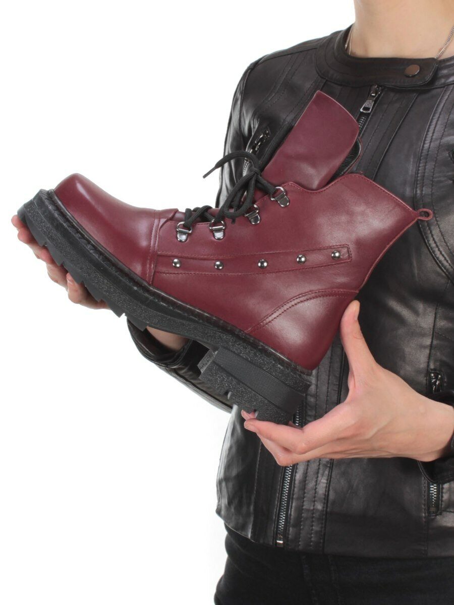 04-926-BORDO VINOUS Ботинки зимние женские (натуральная кожа, натуральный мех)