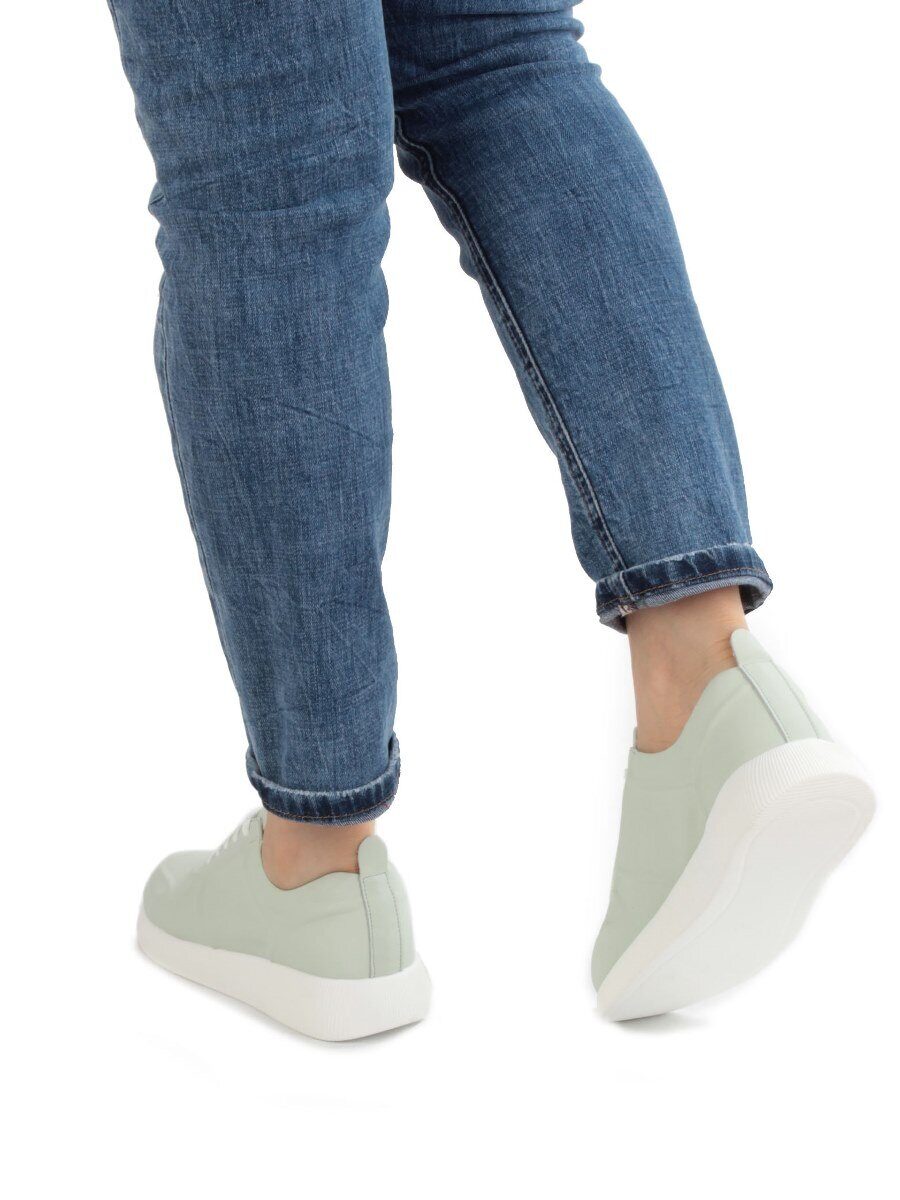 05-PDL195-3 LT. GREEN Кроссовки женские (натуральная кожа)