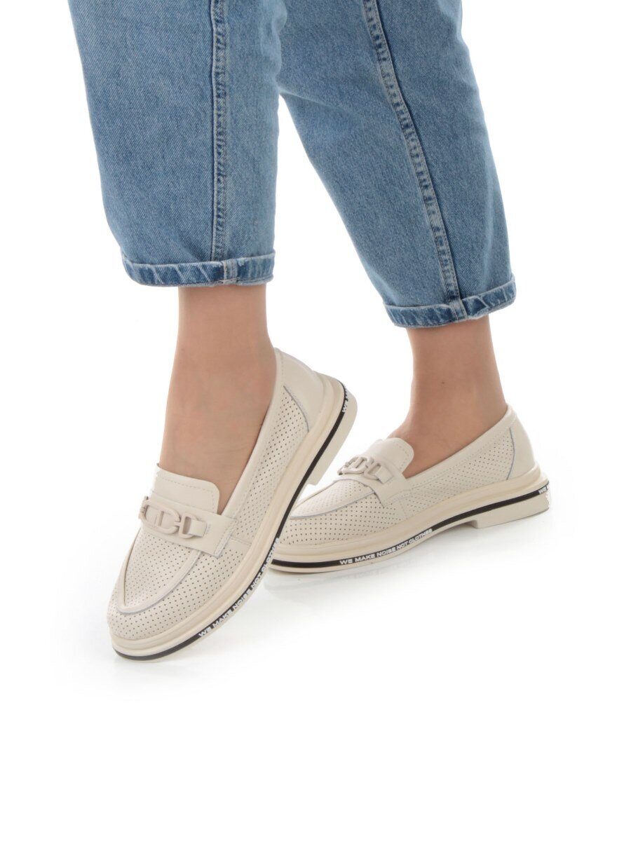 03-PDD170-2 BEIGE Лоферы женские (натуральная кожа)