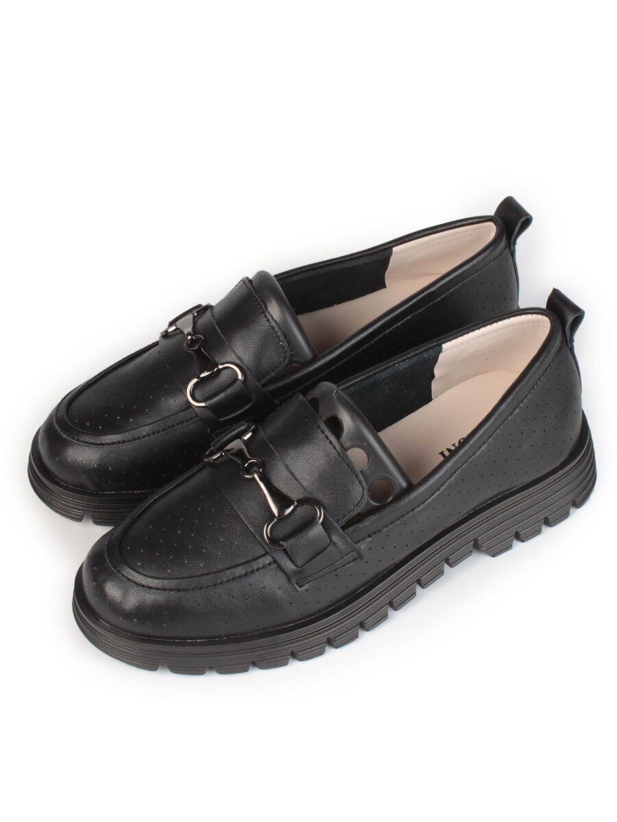 03-PDD164-5 BLACK Полуботинки женские (натуральная кожа)