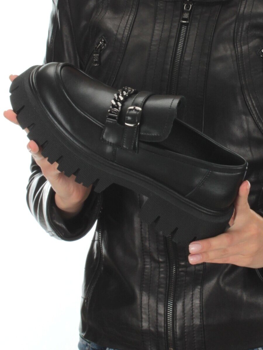 03-C1812-1 BLACK Лоферы женские (натуральная кожа)