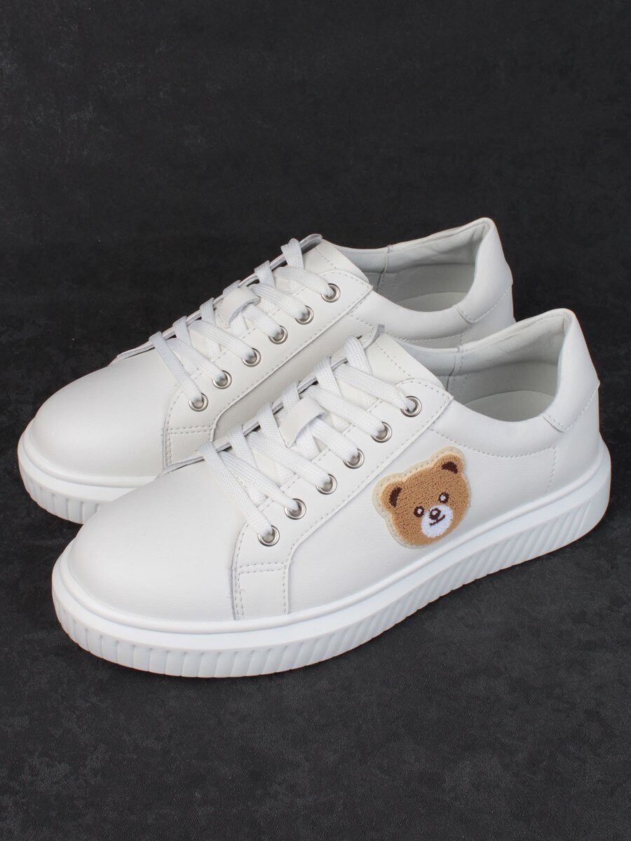 05-SD12-1D WHITE Кроссовки женские (натуральная кожа)