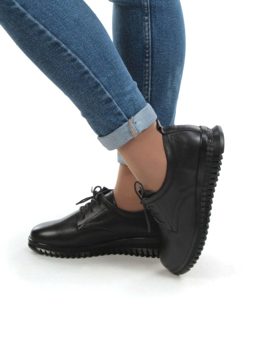 03-5906 BLACK Полуботинки женские (натуральная кожа)