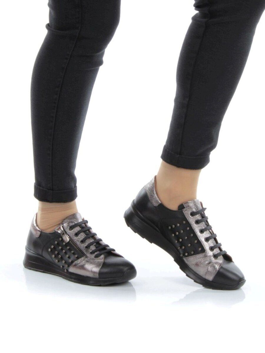 05-570 BLACK Кроссовки женские (натуральная кожа)