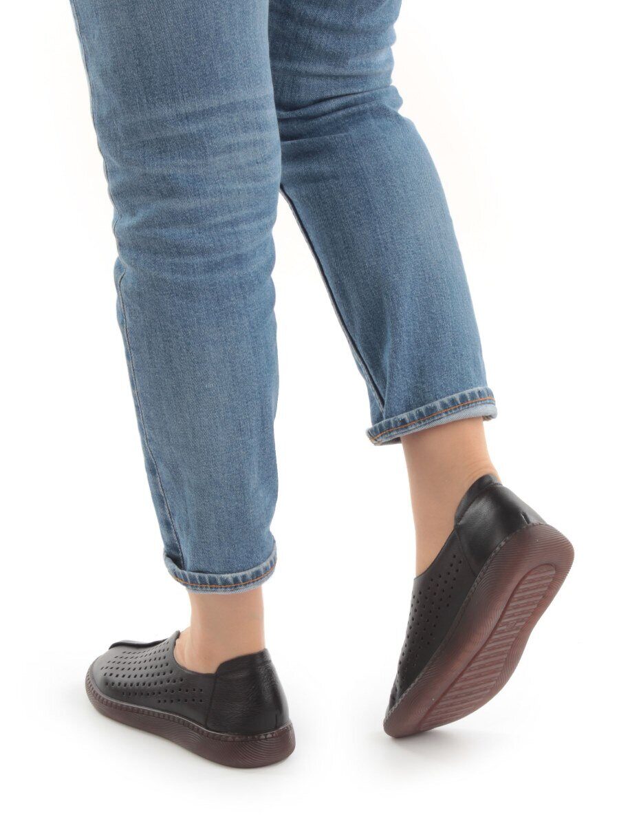 03-5002-1 BLACK Полуботинки женские летние (натуральная кожа)