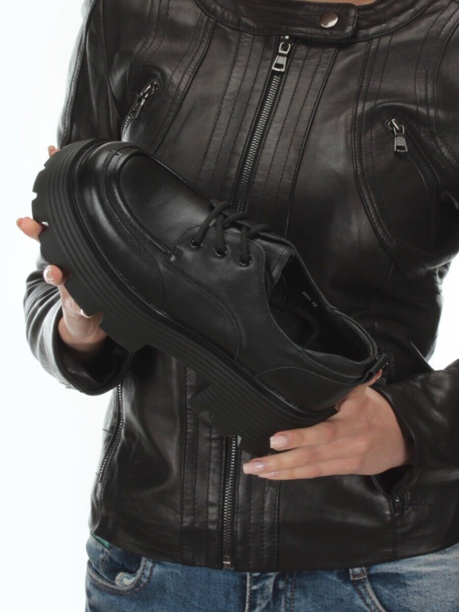 03-5931 BLACK Полуботинки женские (натуральная кожа)