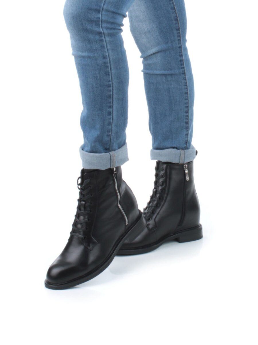 04-M3-1492 BLACK Ботинки зимние женские (натуральная кожа, натуральный мех)