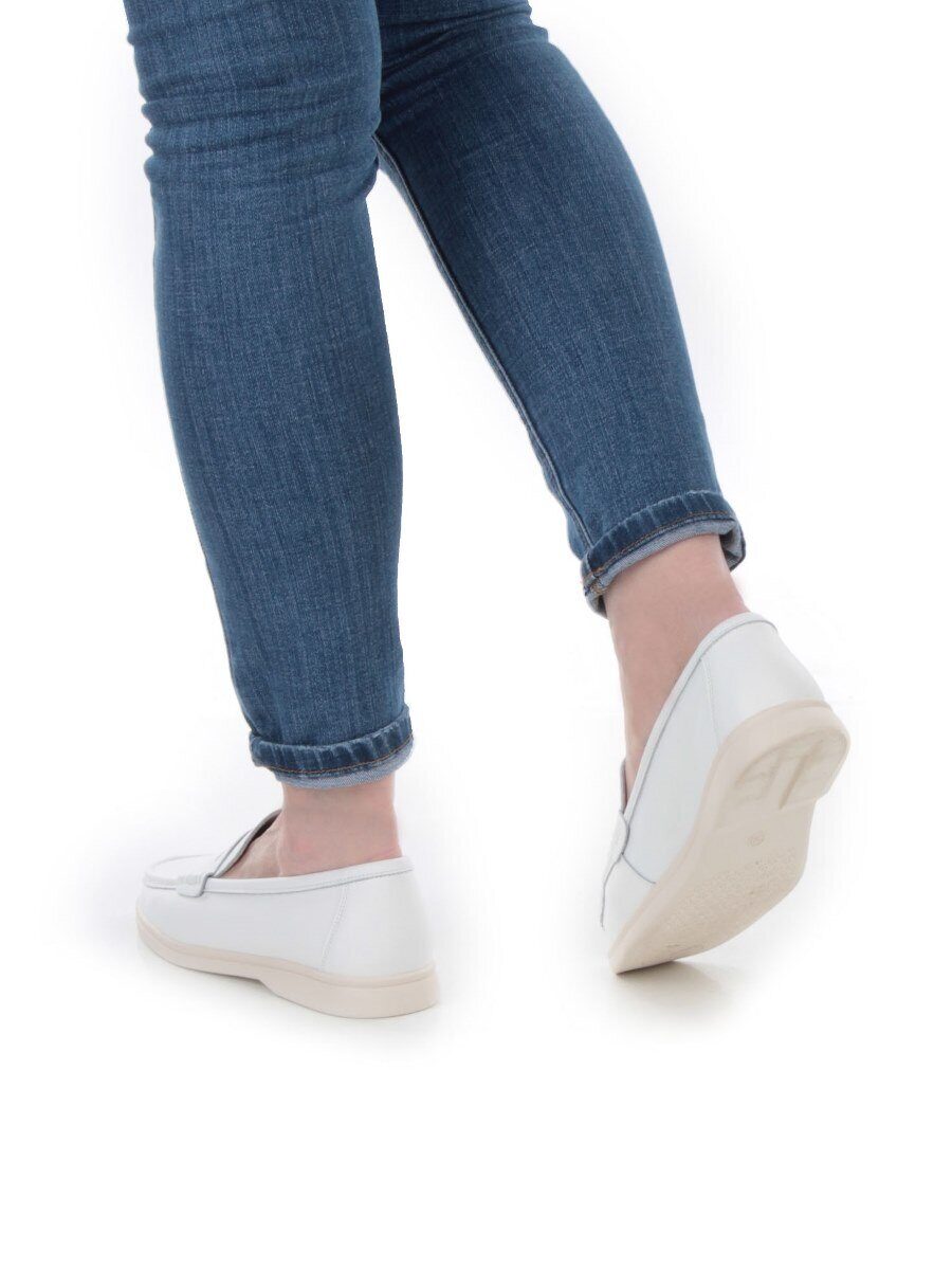 03-B417-1 WHITE Лоферы женские (натуральная кожа)