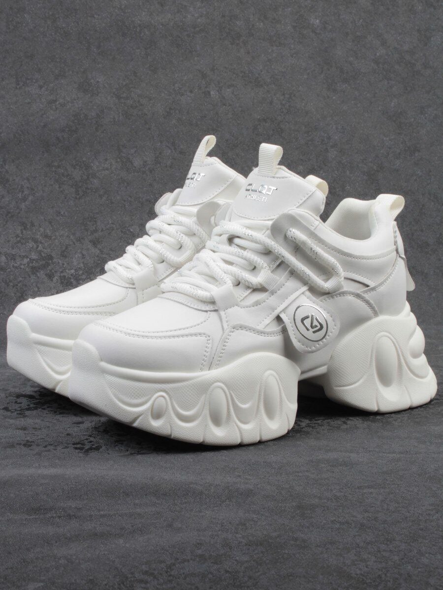 03-9D-1 WHITE Кроссовки женские (натуральная кожа, искусственная кожа)