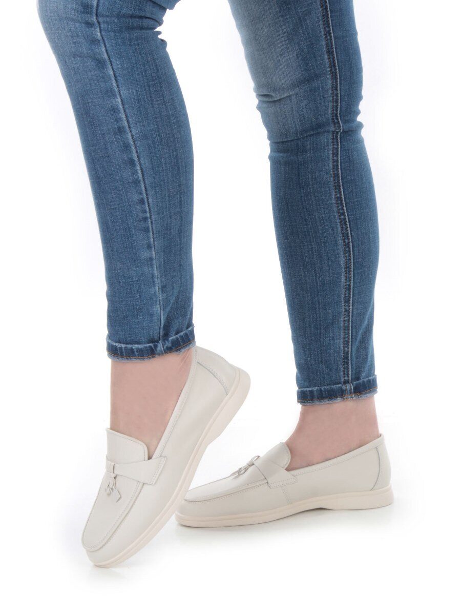 03-B416-2 LT. BEIGE Лоферы женские (натуральная кожа)