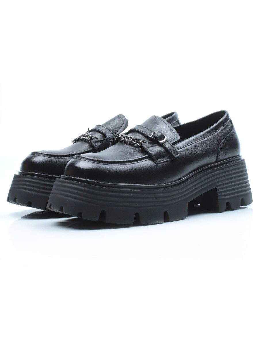 03-5933 BLACK Лоферы женские (натуральная кожа)