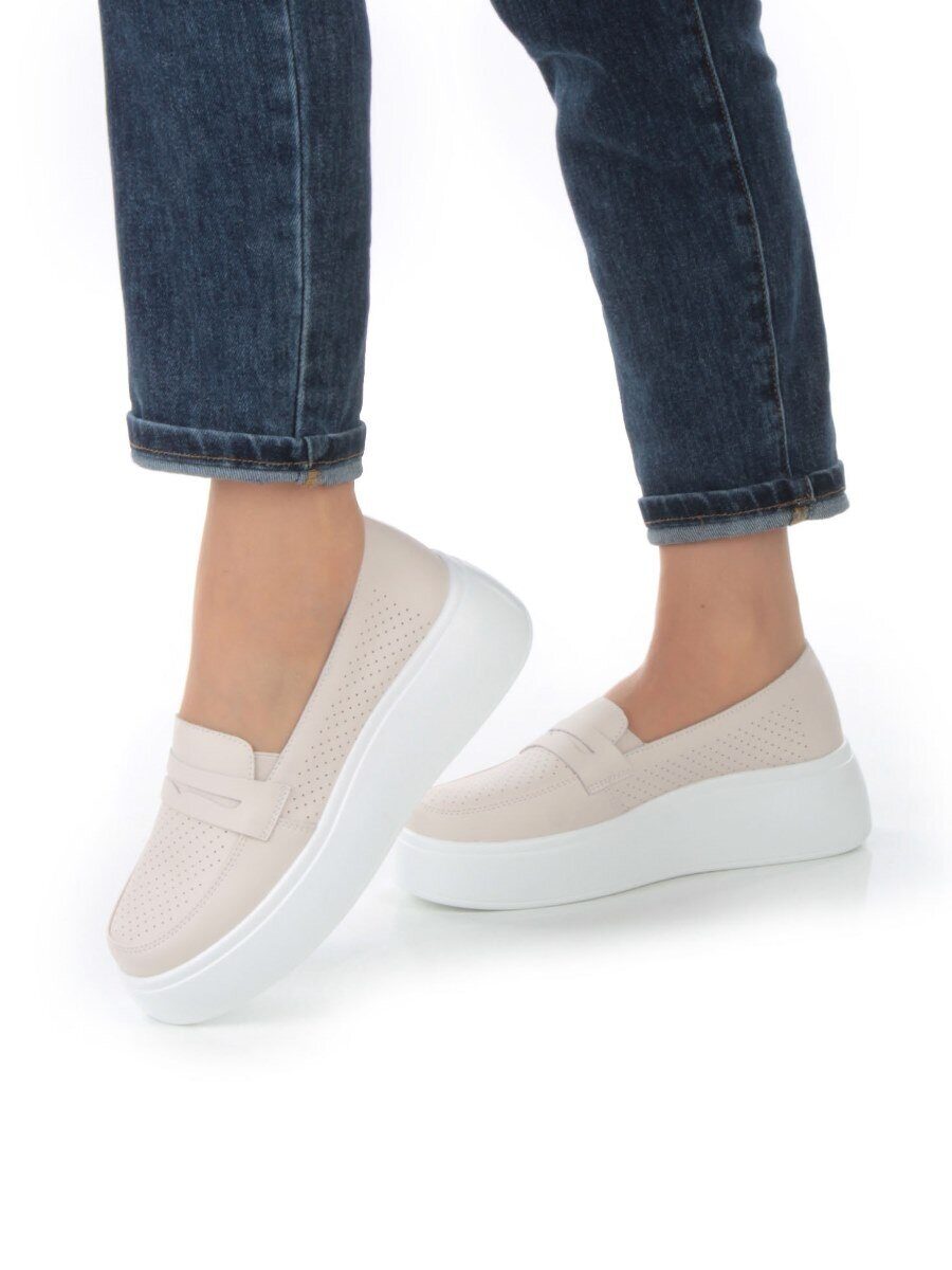 03-SD13-2D BEIGE Полуботинки женские (натуральная кожа)