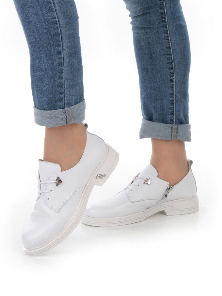 03-HP9960B WHITE Полуботинки женские (натуральная кожа)