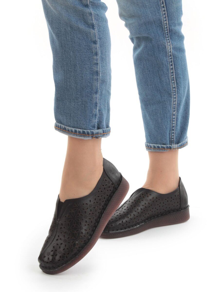 03-5003-1 BLACK Полуботинки женские летние (натуральная кожа)