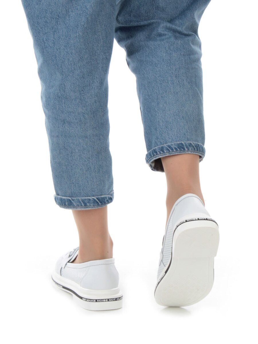 03-PDD170-1 WHITE Лоферы женские (натуральная кожа)