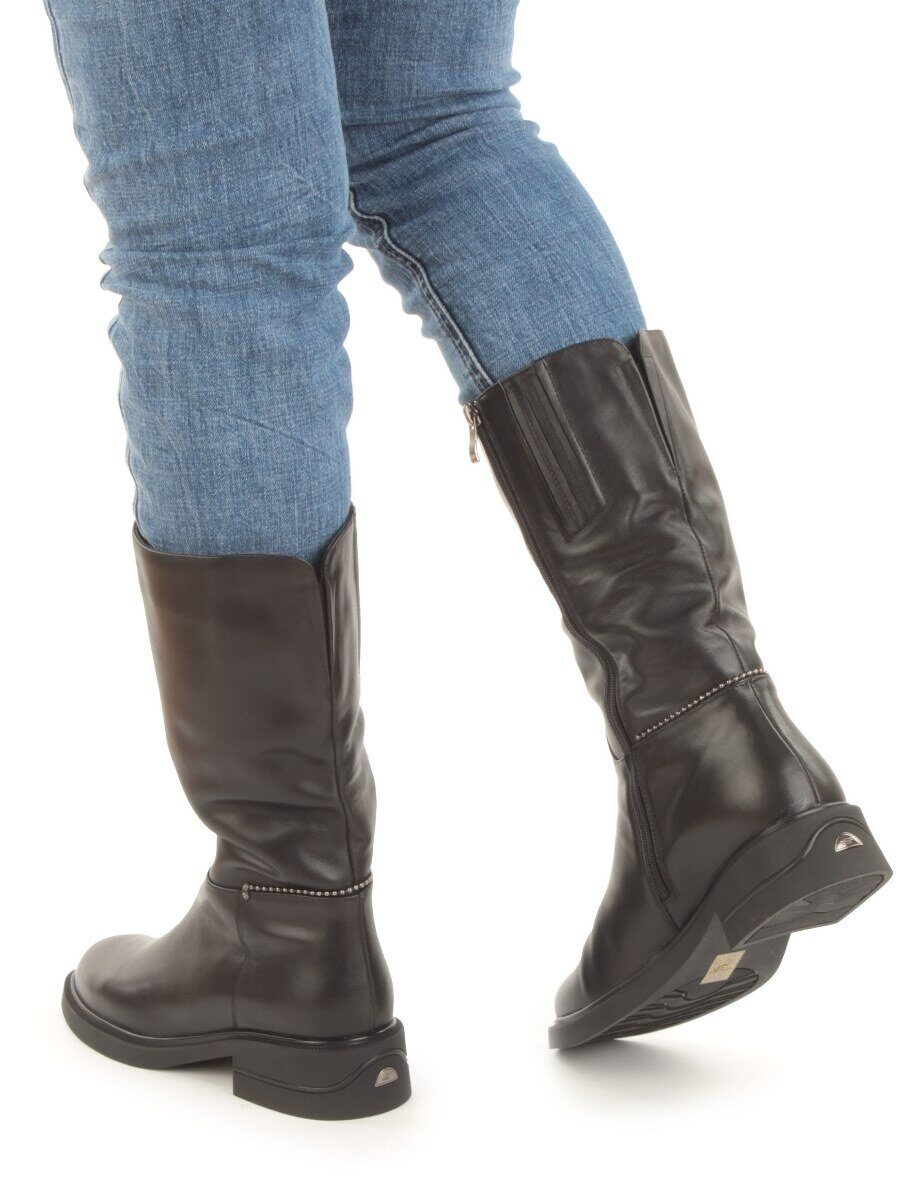 Z4225M BLACK Сапоги зимние женские (натуральная кожа, натуральный мех)