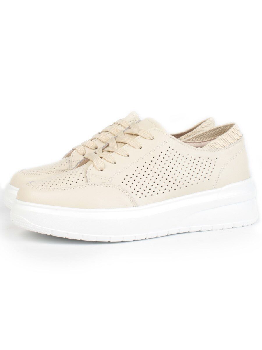 05-HY14-1D BEIGE Кроссовки женские (натуральная кожа)