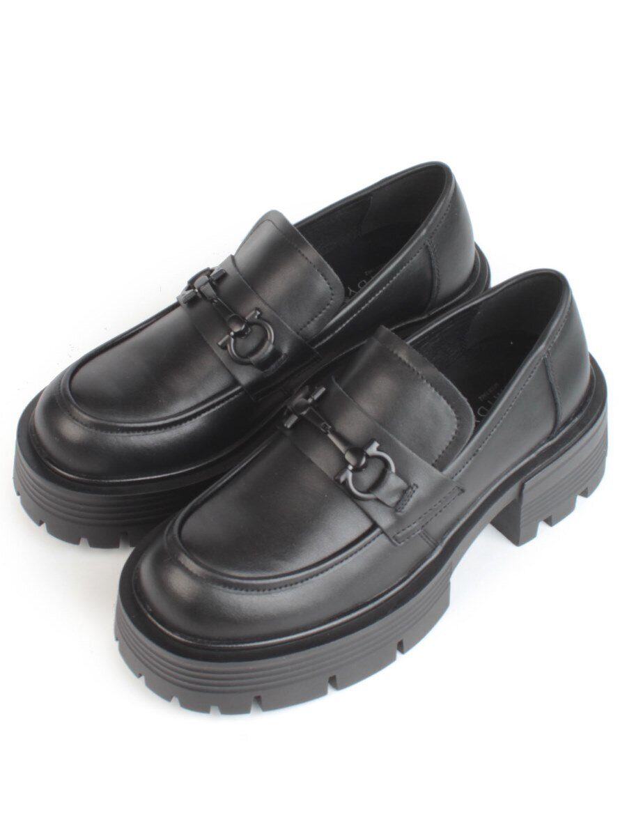 03-C1805-1 BLACK Лоферы женские (натуральная кожа)