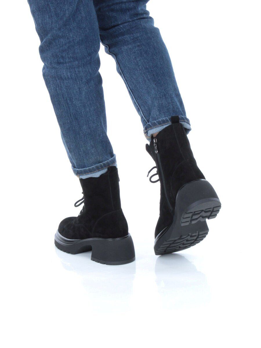 04-M3-H206 BLACK Ботинки зимние женские (натуральная замша, натуральный мех)