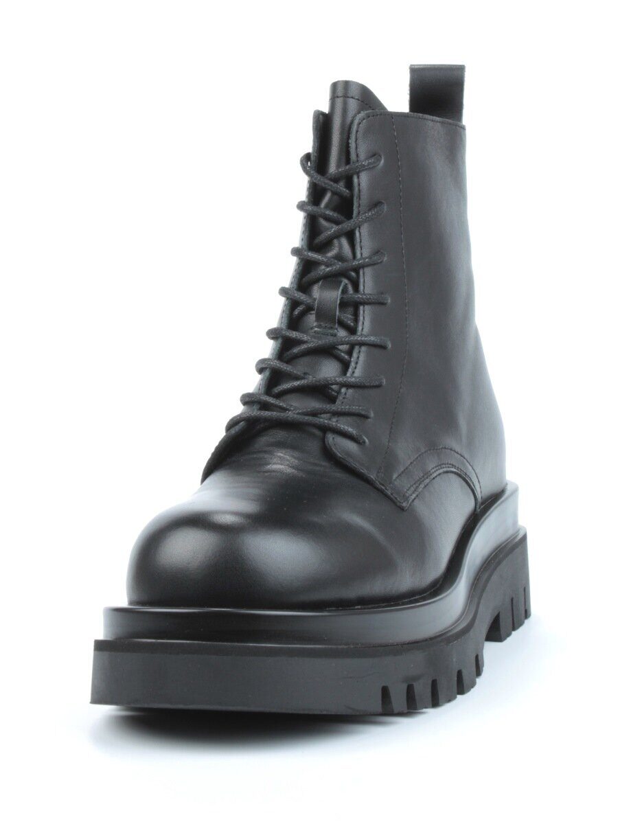 01-CMG41-1 BLACK Ботинки демисезонные женские (натуральная кожа, байка)