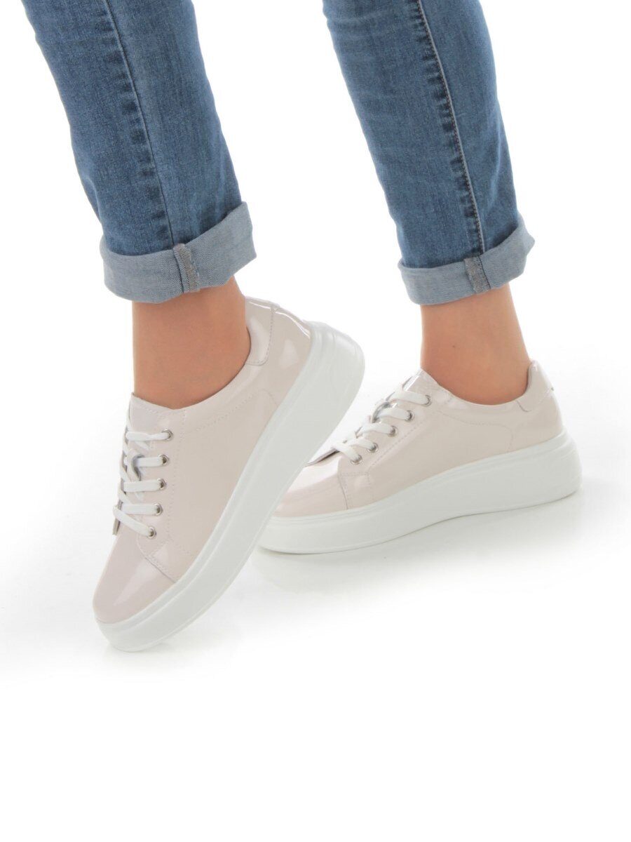 05-PDD215-1 BEIGE Кроссовки женские (натуральная кожа)