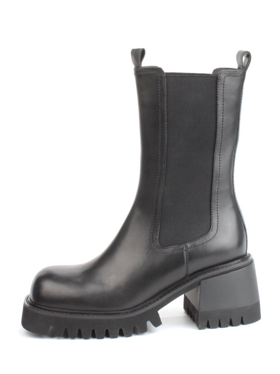 01-GZ6115-X81 BLACK Ботильоны демисезонные женские (натуральная кожа, байка)