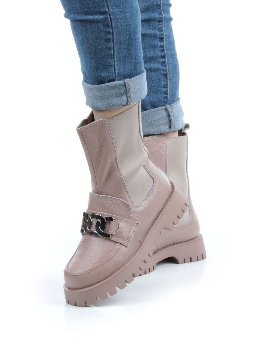 04-YPM5844F PINK POWDER Ботинки зимние женские (натуральная кожа, натуральный мех)