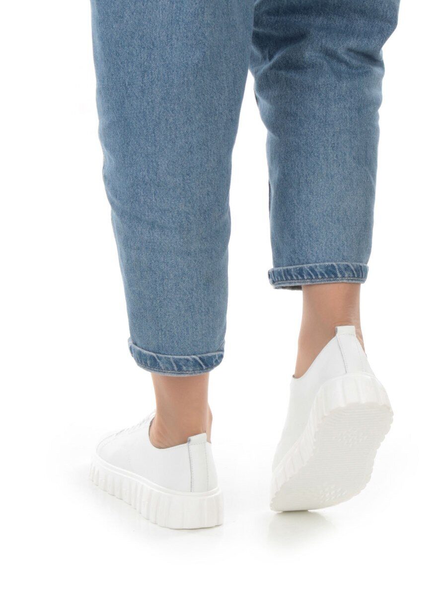 05-PDXL162-1 WHITE Кроссовки женские (натуральная кожа)