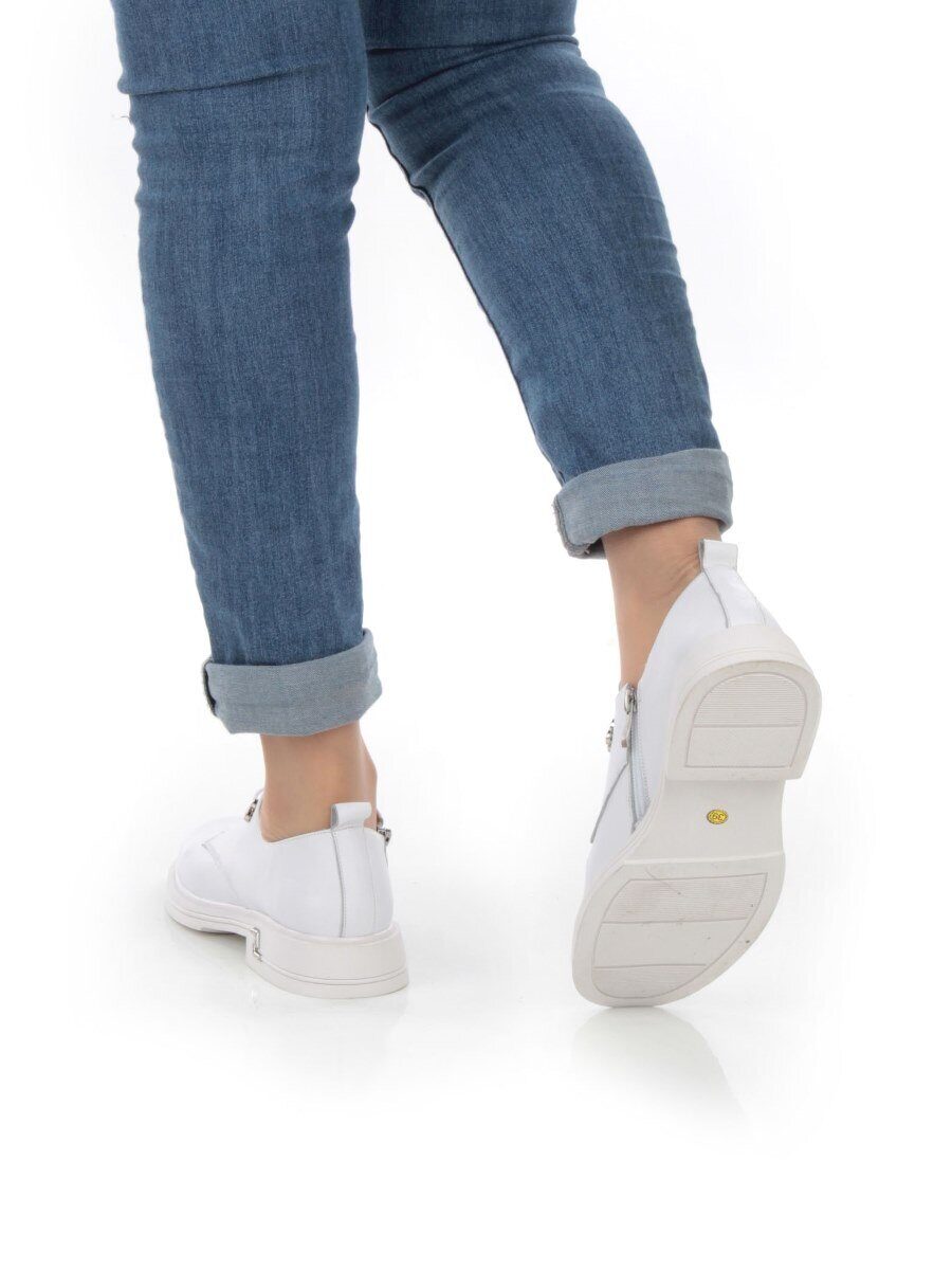 03-HP9960B WHITE Полуботинки женские (натуральная кожа)