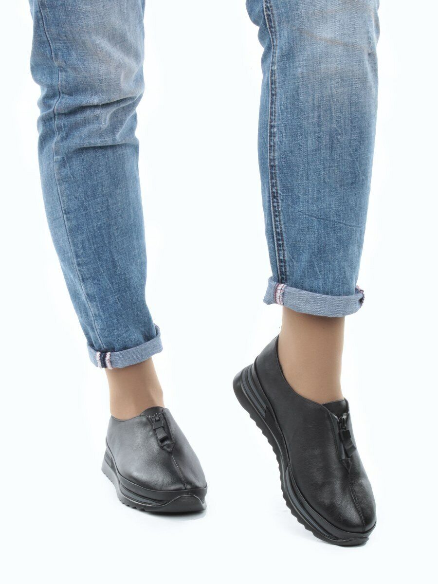 03-5019 BLACK Полуботинки женские (натуральная кожа)