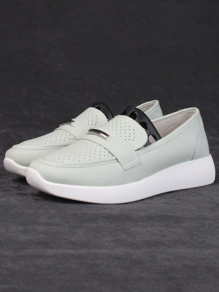 03-PDL 205-3 LT. GREEN Полуботинки женские (натуральная кожа)