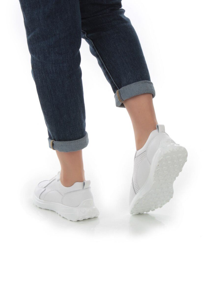 05-HY24-1D WHITE Кроссовки женские (натуральная кожа)