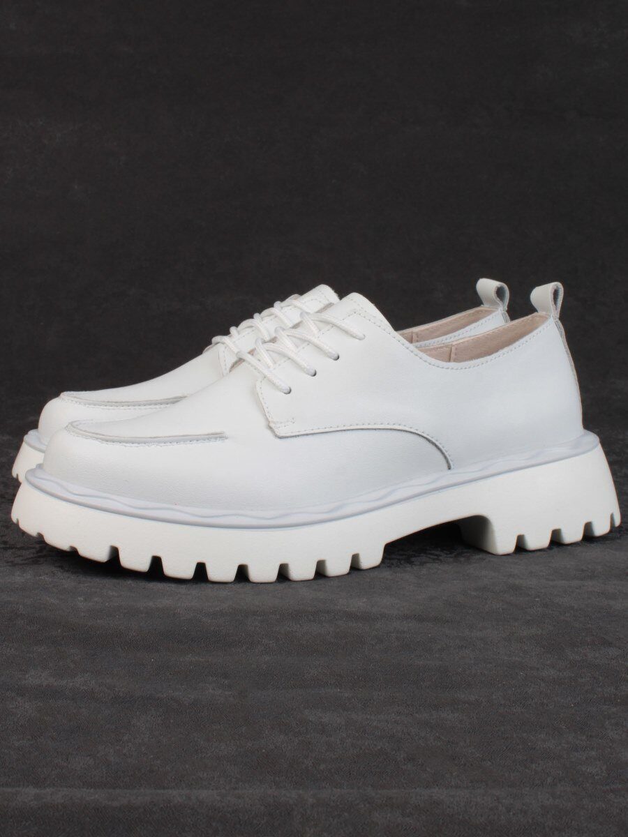 03-HY7-2D WHITE Полуботинки женские (натуральная кожа)