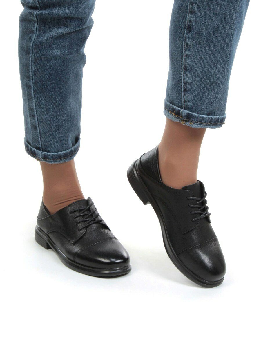 03-DCO51-1 BLACK Полуботинки женские (натуральная кожа)
