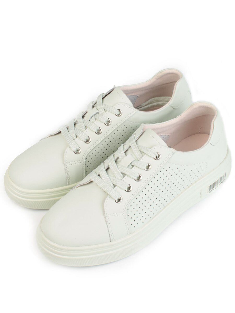 05-PDD162-2 LT. GREEN Кроссовки женские (натуральная кожа)